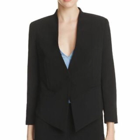 Bloomingdale’s Dylan Gray 10 Solid Black Angled Hem Classic Blazer - Picture 1 of 6